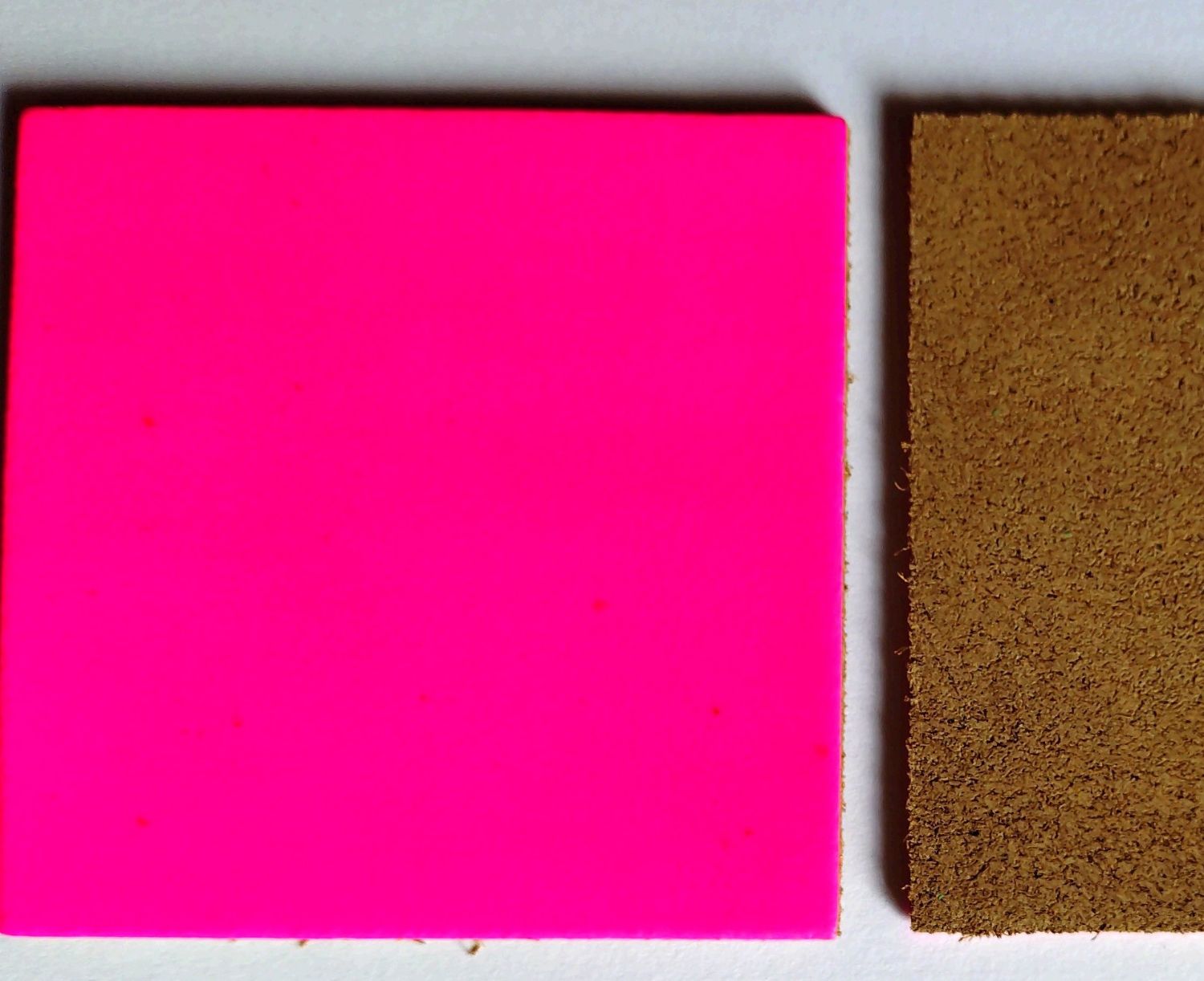 Leather Squares - 60mm x 60mm - Various Colours (Fluorescent Pink, 1)